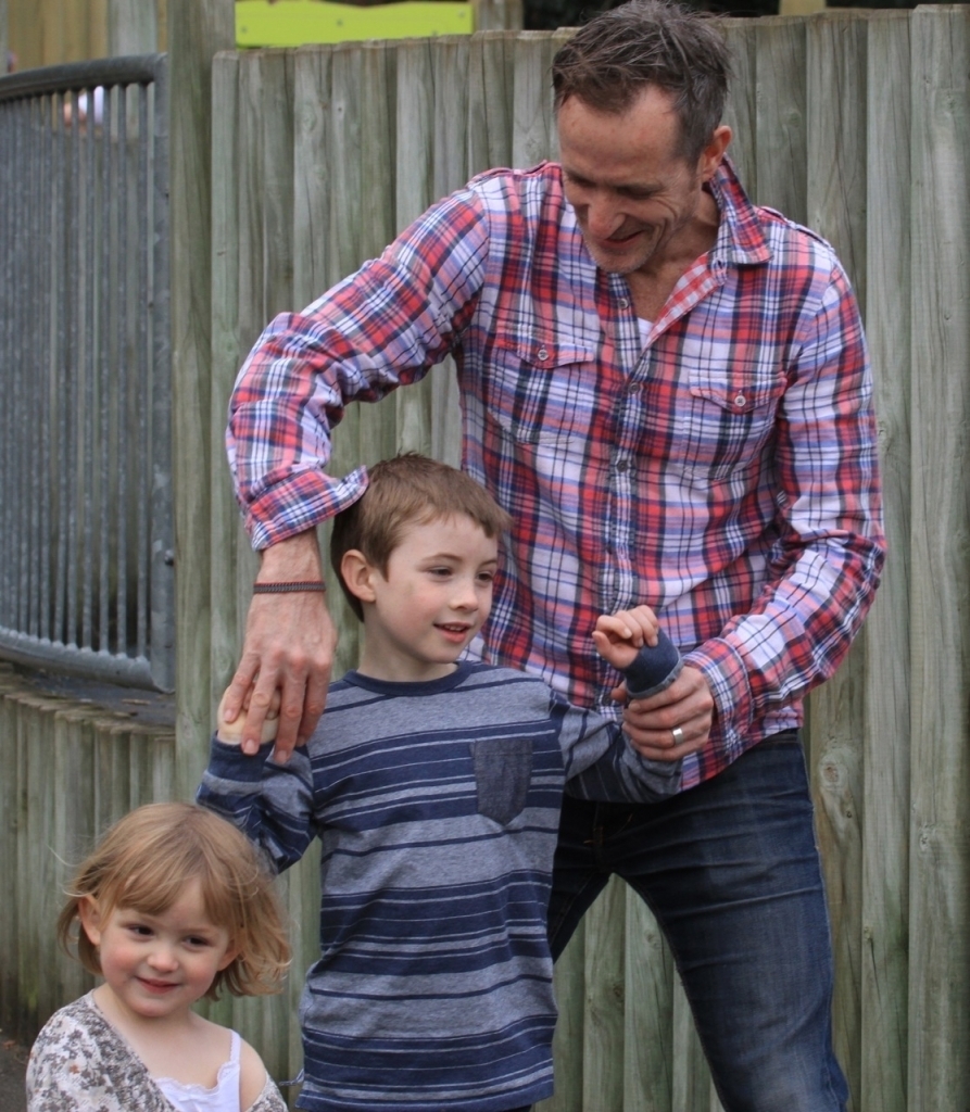 Chris with Stanley and Harper