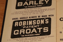 Robinson's Barley ad in 1909 diary