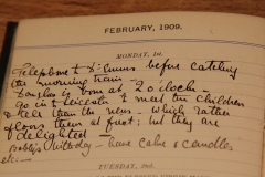 Entry for 1st Feb 1909 dad's birth - Grono's diary