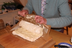 Delicate work - rolling up the roulade