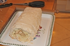The Roulade waiting for the final decorating