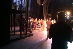Flowers being taken on stage