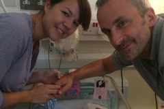Proud parents with Nell
