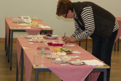 Sandra judging the Cup Cakes