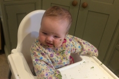 Nell enjoying her greens