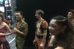 Happy Gypsies coming off stage