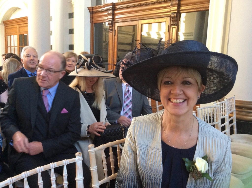Angela Raine, mother of the bride