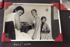 Erica, Ruth, Susan Pollitt in prefects\' common room