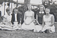 Sue Pollitt, Gerry Moss, Sally McAllister, Barbara Stewart, and Marion Hall