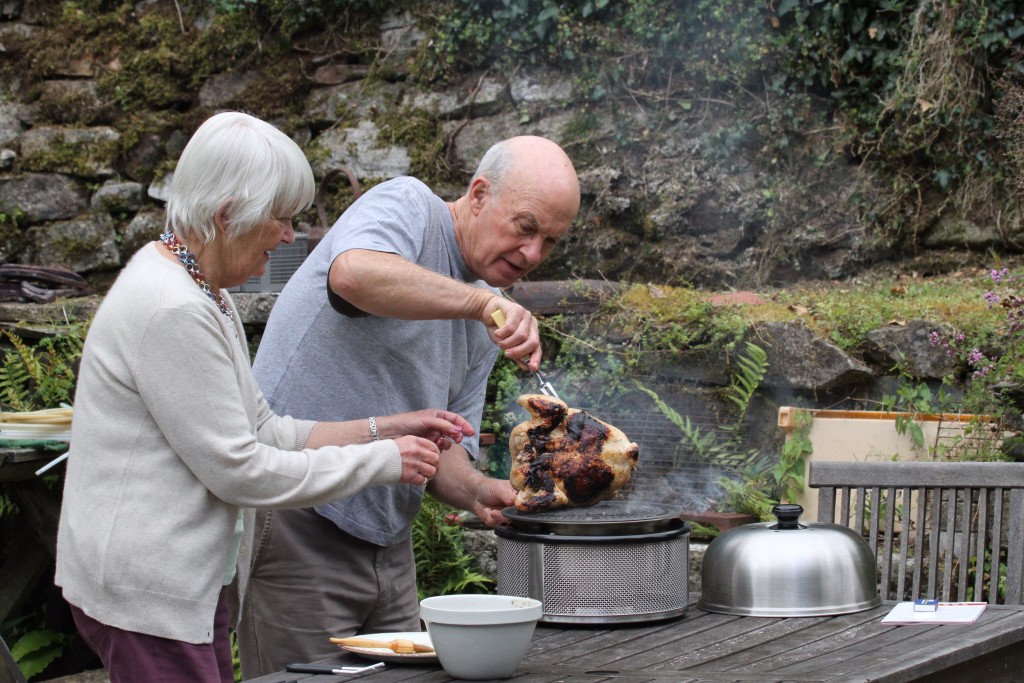 Roasting a chicken on our Cobb